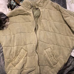 free people Dolman quilted jacket - olive green